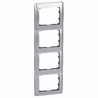 Рамка 4 поста GALEA LIFE, вертикальная, алюминий шлифованный | код. 771958 | Legrand