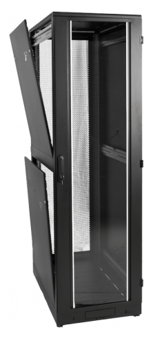 Шкаф телекоммуникационный напольный 42U (600 ? 800) дверь стекло, цвет черный | код ШТК-М-42.6.8-1ААА-9005 | ЦМО