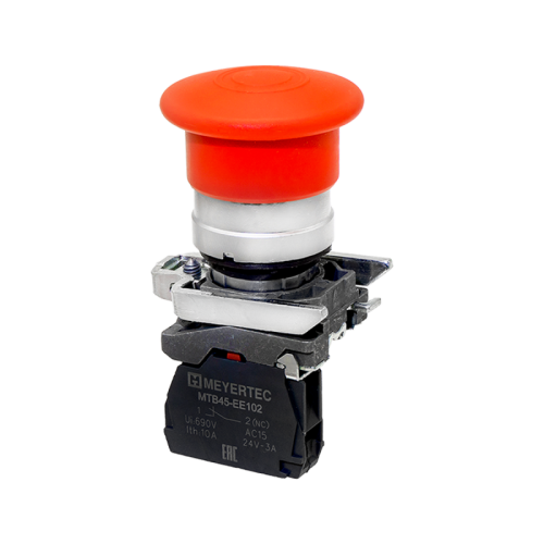Кнопка грибовидная тяни-толкай, красная, 40 мм, 1NC, IP65, металл MTB4-BT42 | код 137142 | MEYERTEC Кнопка грибовидная тяни-толкай, красная, 40 мм, 1NC, IP65, металл MTB4-BT42 | код 137142 | MEYERTEC