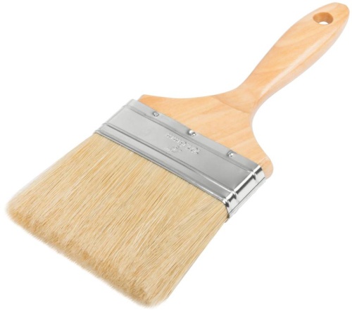 Кисть флейцевая "профи" натур. светлая щетина деревянная ручка 4дюйм (100мм) FIT 01118 фото 2