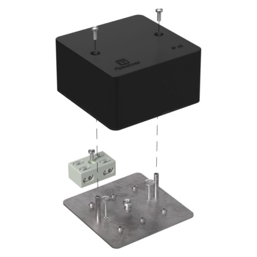 Коробка огнестойкая разветвительная для кабель-канала 40-0460-FR6.0-4-2-Р Е15-Е60 RAL9005 85х85х45 (44 шт/кор) Промрукав | код 40-0460-9005-FR6.0-4-2-Р | ПРОМРУКАВ