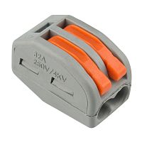 Универсальная клемма СМК 222-412, 2-проводная серая 0,08-2,5/4 мм кв (20 шт./уп.) REXANT | код 07-5252-4-20 | REXANT