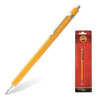 Карандаш механический цанговый 2 мм, KOH-I-NOOR, корпус желтый, точилка, 5201CN, 5201CN1004BL | код 180330 | KOH-I-NOOR