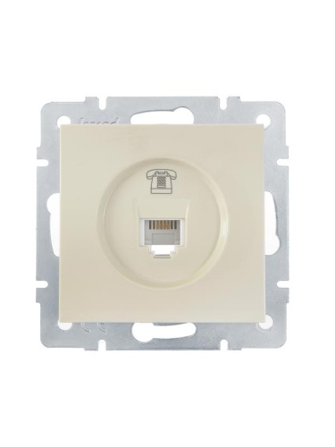 Розетка телефонная СП Vesna евро стандарт механизм крем.