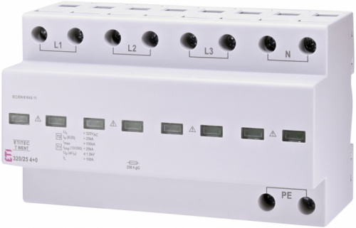 Ограничитель перенапряжения ETITEC T WENT 320/25 (4+0, 8p, TNC-S) RC | код 002440375 | ETI