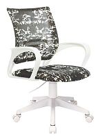 Кресло детское Бюрократ KD-W4 черный/зеленый милитари крестов. пластик белый пластик белый | код 1614726 | БЮРОКРАТ