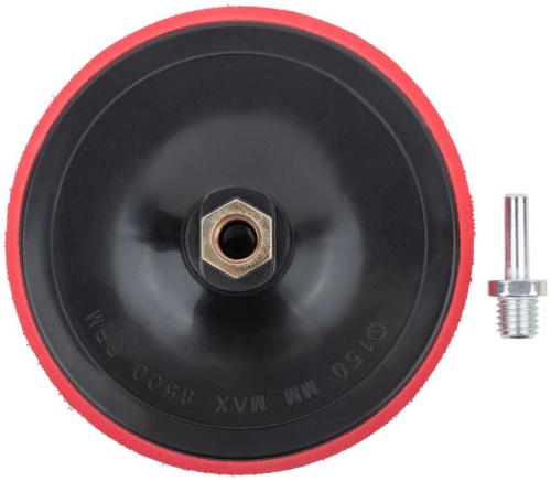 Диск шлифовальный с липучкой, гайка М14 + переходник для дрели, 150x10 мм | код 39622 | FIT фото 2