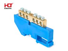 Шина N ноль на DIN-изол ШНИ-8х12-6-Д-синий HLT | код 081-03-127 | HLT