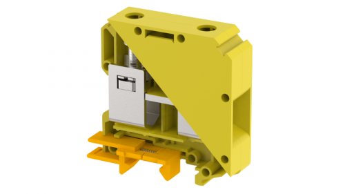 Клемма проходная винтовая под шестигранник 50 мм2, на 2 подключения, желтая KUT50A-YELLOW | код 1109440004 | Elmex