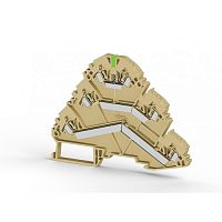 324 600, Клеммник пружинный 3-х ярусный с контактом на рейку, 2,5мм.кв., (бежевый), YBK 2,5-3 FT | код 0.0.0.3.24600 | KLEMSAN