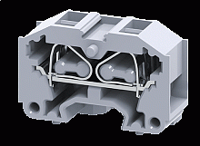 Мини-клемма проходная модульная CM2.5S2 /10x30mm, монтаж на панель, пружинная, 4 присоед., 2,5(max 4)mm2, 24A, 500V, серая | код CM2.5S2 | Connectwell