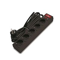 Сетевой фильтр СОЮЗ ПВС 3*0,75 5гн., выключатель с индикацией, с/з, з/ш, черный 5м | код 1337 | Universal