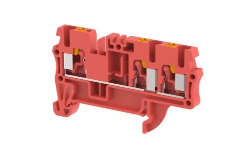 Клемма проходная PUSH-IN 2,5 мм2, на 3 подключения, красная PQ2.5-1X2-RED | код 3102050002 | Elmex Клемма проходная PUSH-IN 2,5 мм2, на 3 подключения, красная PQ2.5-1X2-RED | код 3102050002 | Elmex
