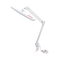 Лампа настольная бестеневая REXANT, струбцина, Blue Stream , 117 SMD LED, диммер (4 уровня), белая | код 31-0409 | REXANT