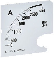 Шкала смен. для амперметра Э47 2500/5А-1,5 96х96мм IEK | код IPA20D-SC-2500 | IEK