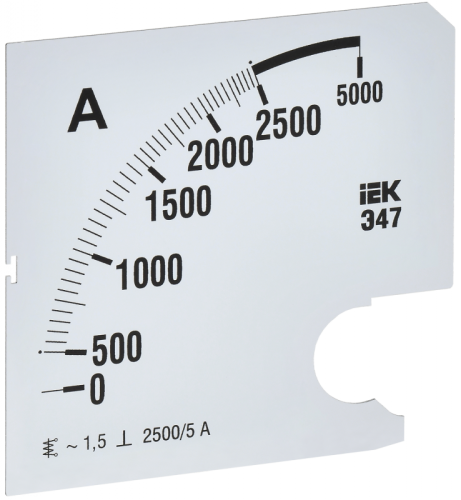 Шкала смен. для амперметра Э47 2500/5А-1,5 96х96мм IEK | код IPA20D-SC-2500 | IEK