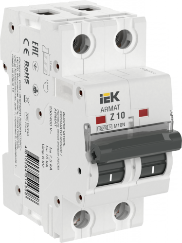 ARMAT Авт. выкл. M10N 2P Z 10А IEK | код AR-M10N-2-Z010 | IEK