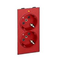 Connect Розетка двойная с заземлением 16А 250В CIMA-модуль 52x108 мм SC красный | код S1-6 | Simon