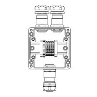 Взрывозащищенная клеммная коробка из полиэстера TBE-P-03-(4xCBC.4-1xTEO.4)-2xKAEPM3MHK-20(A)-1xKAEPM3MHK-20(C)1Ex e IIC Т5 Gb / Ex t | код 1231.031.22.11F | DKC