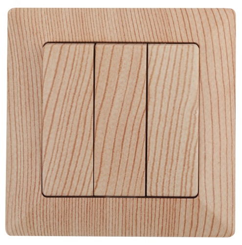 Выключатель тройной, 10А-250В, СУ, Solo, сосна,4-106-11 | код Б0043304 | ЭРА Выключатель тройной, 10А-250В, СУ, Solo, сосна,4-106-11 | код Б0043304 | ЭРА