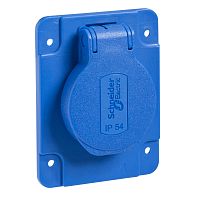 РОЗЕТКА СИНЯЯ 10/16A 65Х85ММ IP54 ВИНТЫ СЗАДИ | код PKS61B | SCHNEIDER ELECTRIC