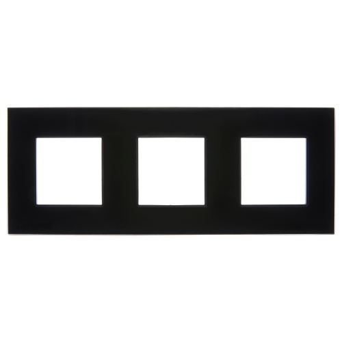 SKANDY Рамка 3-мест. SK-F23Bl стекло черн. IEK | код SK-M32-G-K02 | IEK фото 2