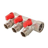 Коллектор с отсекающими кранами, 3/4"х2 вых. 1/2" нар. | код. VTc.580.N.0502 | VALTEC