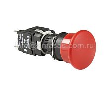 Кнопка нажимная, возвратная, грибовидная, красная (1НО) | код D100YM30K | EMAS