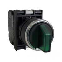 B191SL30Y Переключатель с подсветкой светодиод 2-0-1 с фиксацией зеленый (2НО) 12-30 В перем. и пост. тока | код B191SL30Y | EMAS