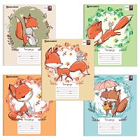 Тетрадь 18 л. BRAUBERG, клетка, обложка картон, CUTE FOX, 402992 | код 402992 | BRAUBERG