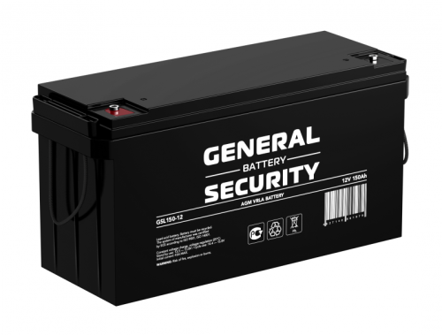 GSL150-12 Аккумуляторная батарея систем охраны и пожарной безопасности, напряжение: 12В, ёмкость: 150Ач, клеммы типа: F18, под болт М8, Размеры ДШВ: 483х170х240мм, вес: 45,5кг. Срок службы: до 12 лет. | код GSL150-12 | GENERAL SECURITY Сери