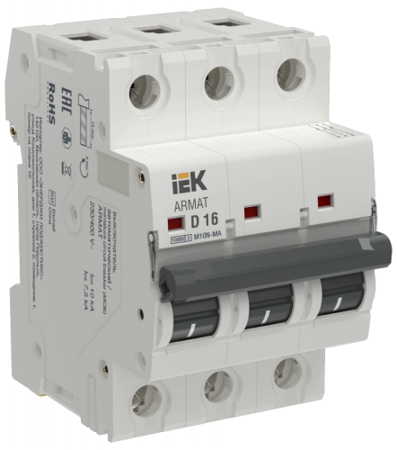 ARMAT Авт. выкл. без тепл. расц. M10N-MA 3P D 16А IEK | код AR-M10N-MA-3-D016 | IEK ARMAT Авт. выкл. без тепл. расц. M10N-MA 3P D 16А IEK | код AR-M10N-MA-3-D016 | IEK
