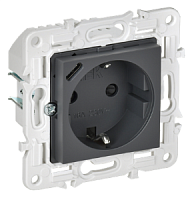 SKANDY Роз. с з/к/ш 16А с USB C 18Вт SK-R17T титан IEK | код SK-R14-16-U14-018-K48 | IEK