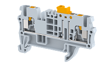 Клемма проходная PUSH-IN 2,5 мм2, с размыкателем, на 2 подключения, серая PQK2.5-GREY | код 3102120000 | Elmex