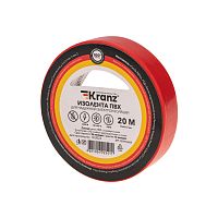 Изолента ПВХ KRANZ 0.13х15 мм, 20 м, красная (10 шт./уп.) | код KR-09-2604 | KRANZ