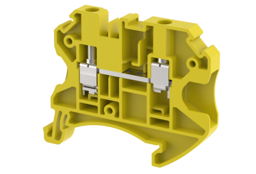 Клемма проходная винтовая 4 мм2, на 2 подключения, желтая TQ4-YELLOW | код 1203010004 | Elmex
