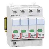 Устройство защиты от импульсных перенапряжений - защита стандартного уровня - Imax 15 кА - 4П | код 003943 | Legrand 