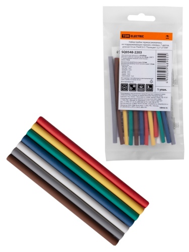 Набор трубок термоусаживаемых, клеевых ТТкНГ(3:1) Полицвет 3,2/1,0 TDM | код SQ0548-2203 | TDM