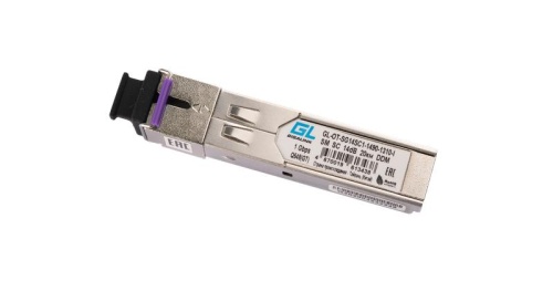 Модуль промышленный GIGALINK SFP, WDM, 1Гбит/c, одно волокно SM, SC, Tx:1490/Rx:1310 нм,DDM, 14 дБ (до 20 км) -40C | код GL-OT-SG14SC1-1490-1310-I | GIGALINK