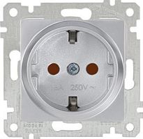 Rita - Розетка 2P+E, защ. шторки, нерж. сталь | код 2200-605-0282 | Mutlusan