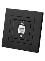 Розетка компьютерная RJ45 черная Сенеж TDM | код SQ1816-0322 | TDM