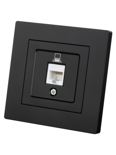 Розетка компьютерная RJ45 черная Сенеж TDM | код SQ1816-0322 | TDM