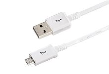 USB кабель microUSB длинный штекер 1 м белый | код 18-4269-20 | REXANT