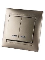 Выключатель 2 кл. с подсветкой 10А бронза Лама TDM | код SQ1815-0705 | TDM