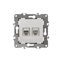 Розетка комбинированная RJ45+RJ11, Эра12, белый, 12-3109-01 | код Б0018248 | ЭРА