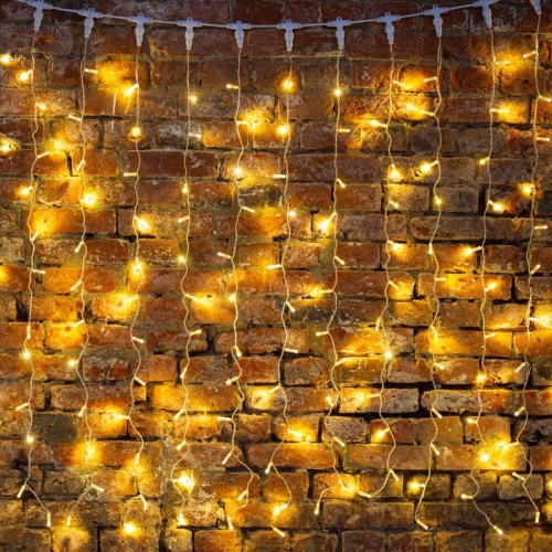 Гирлянда светодиодная "Светодиодный Дождь" 2х3м 600LED тепл. бел. 90Вт 230В IP65 эффект мерцания провод силикон. прозр. (нужен шнур питания 303-500-1) Neon-Night 235-326 фото 2