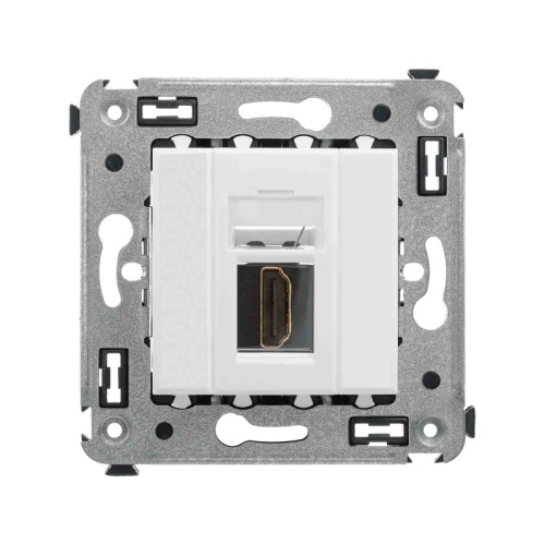 HDMI розетка одинарная в стену, тип А-А, Avanti, Белое облако | код 4400253 | DKC