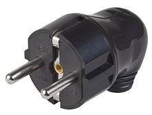 Вилка угловая с заземлением, 16А IP20, черный, EVP11-16-01-K02 | код. EVP11-16-01-K02 | IEK