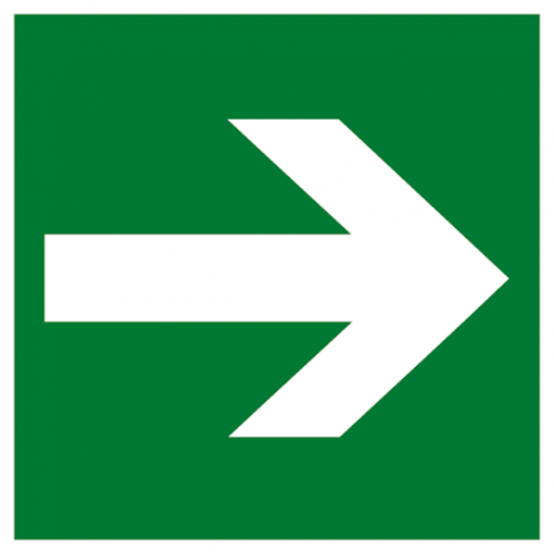 Знак эвакуационный E 02-01 Направляющая стрелка 200х200 мм, пластик с покрытием фотолюминесцентным ГОСТ Р 12.4.026-2001 EKF | код pn-e-02-01-f | EKF