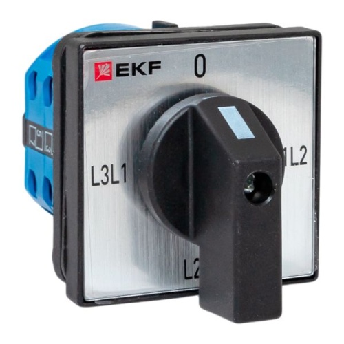 Переключатель кулачковый ПК-1-73 10А 3P для вольтметра (линейное напряжение) IP65 EKF | код pk-1-73-10-65 | EKF